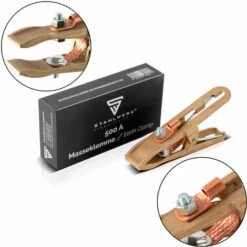 STAHLWERK Massezange Masseklemme Erdungsklemme Bis 500A Vollmessing Zubehör Für Schweißgeräte Und Plasmaschneider