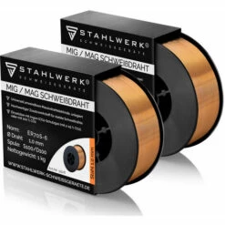 STAHLWERK MIG MAG Schweißdraht ER70S-6 Ø 1,0 Mm 1 Kg D100 Drahtrolle 2er Set