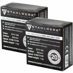 STAHLWERK MIG/MAG Premium Schweißdraht Ø 0,8 Mm, FLUX Schweiß- Und Fülldraht E71T-GS, Auf 1kg D100 Drahtrolle Mit 16mm Dorn, Universell Einsetzbar 2er Set -MIG-Schweißen Verkaufsgeschäft 24325713 3