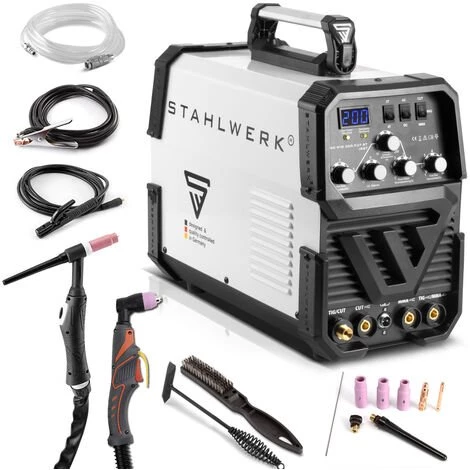 STAHLWERK AC/DC WIG 200 Plasma ST IGBT - Kombi 200 Amp WIG MMA Schweißgerät Mit 50 Amp CUT Plasmaschneider ALU Geeignet 7 Jahre Garantie 3 STAHLWERK AC/DC WIG 200 Plasma ST IGBT - Kombi 200 Amp WIG MMA Schweißgerät Mit 50 Amp CUT Plasmaschneider ALU Geeignet 7 Jahre Garantie