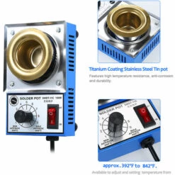 ASUPERMALL 100W 220V 38Mm Mini Bleilot Ohne Beschichtung Aus Titan-Topf Edelstahl Solder Pot A Compact Einstellbarer Temperatur Ein Lotbad Fur Das Schweißen -MIG-Schweißen Verkaufsgeschäft 26037913 4