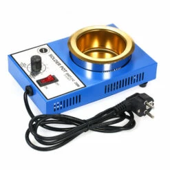 ASUPERMALL 250W 220V 80Mm Mini Bleilot Ohne Beschichtung Aus Titan-Topf Edelstahl Solder Pot A Compact Einstellbarer Temperatur Ein Lotbad Fur Das Schweißen