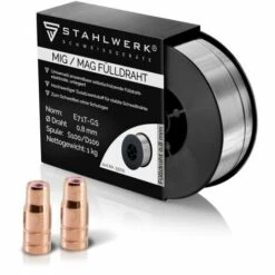 STAHLWERK Set Fülldrahtdüse 2er Pack + Fülldraht 1 Kg 0,8 Mm