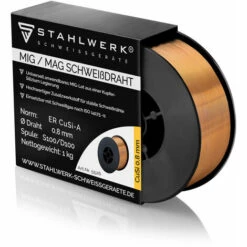 STAHLWERK MIG MAG CuSi3 Schweißdraht 0,8 Mm 1 Kg Drahtrolle, Kupferbasiertes MIG-Lot Für Kupfer Messing Edelstahl Stahl Und Galvanisch/elektrolytisch Verzinkte Stahlbleche 1,5 Mm