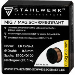 STAHLWERK MIG MAG CuSi3 Schweißdraht 0,8 Mm 1 Kg Drahtrolle, Kupferbasiertes MIG-Lot Für Kupfer Messing Edelstahl Stahl Und Galvanisch/elektrolytisch Verzinkte Stahlbleche 1,5 Mm 7 STAHLWERK MIG MAG CuSi3 Schweißdraht 0,8 Mm 1 Kg Drahtrolle, Kupferbasiertes MIG-Lot Für Kupfer Messing Edelstahl Stahl Und Galvanisch/elektrolytisch Verzinkte Stahlbleche 1,5 Mm -MIG-Schweißen Verkaufsgeschäft 31443507 3
