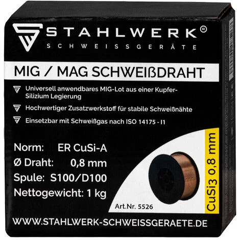 STAHLWERK MIG MAG CuSi3 Schweißdraht 0,8 Mm 1 Kg Drahtrolle, Kupferbasiertes MIG-Lot Für Kupfer Messing Edelstahl Stahl Und Galvanisch/elektrolytisch Verzinkte Stahlbleche 1,5 Mm 5 STAHLWERK MIG MAG CuSi3 Schweißdraht 0,8 Mm 1 Kg Drahtrolle, Kupferbasiertes MIG-Lot Für Kupfer Messing Edelstahl Stahl Und Galvanisch/elektrolytisch Verzinkte Stahlbleche 1,5 Mm – Bild 3