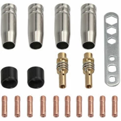 ASUPERMALL 19Pcs MIG / MAG Schweißkontaktspitzen 0,8 Mm M6 Gasdusenspitzenhalter Ersatz Fur Binzel 15AK Brennerschweißen,19St