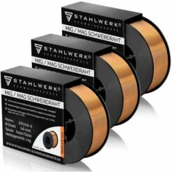 STAHLWERK MIG MAG Schweißdraht ER70S-6 SG3 Ø 0,6 Mm S100/D100 Drahtrolle 1 Kg 3er Set