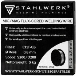 STAHLWERK MIG MAG Premium Fülldraht E71T-GS Ø 0,8 Mm S200/ D200 Rolle 5 Kg -MIG-Schweißen Verkaufsgeschäft 36259879 3