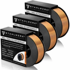 STAHLWERK 3 × MIG MAG Schweißdraht Fluxdraht ER70S-6 Ø 0,8 Mm 1 Kg D100 Drahtrolle