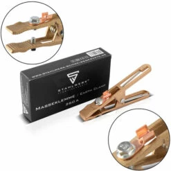 STAHLWERK Massezange Und Masseklemme - Hochwertige Erdungsklemme Bis 260 A Aus Vollmessing Für Schweißgeräte Und Plasmaschneider