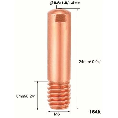 Betterlife 20 Stück Kupferkontaktspitze Für 15AK MIG MAG Schweißbrenner Verbrauchsmaterialien (1.0) 4 Betterlife 20 Stück Kupferkontaktspitze Für 15AK MIG MAG Schweißbrenner Verbrauchsmaterialien (1.0) – Bild 2