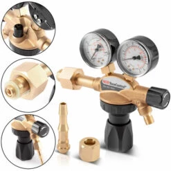 STAHLWERK GCE Druckminderer Für ARGON / CO2 / Mischgas / Schutzgas Bis 200 Bar Und 32 L/Min Für WIG / MIG MAG Schweißgeräte, Hergestellt Nach DIN EN ISO 2503